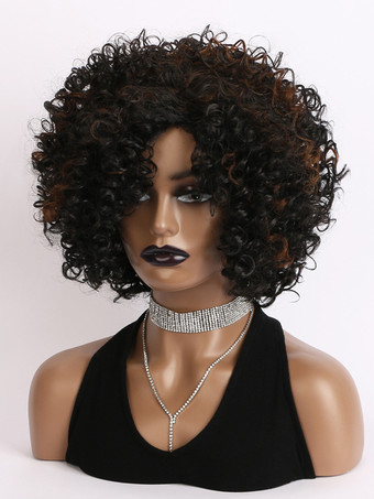 女性用 2025 年 小さなカーリー ショートヘア デイリー 合成ウィッグ