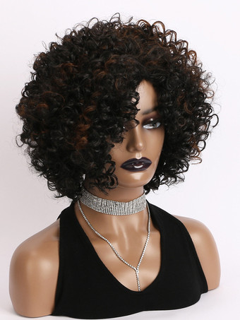 女性用 2025 年 小さなカーリー ショートヘア デイリー 合成ウィッグ