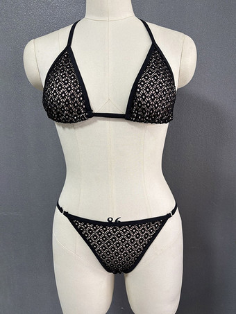 女性用ブラックビキニ プールパーティー セクシー ビーチ水着 2025