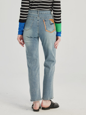 ストレートジーンズ カジュアル クロップドパンツ レディース 2026