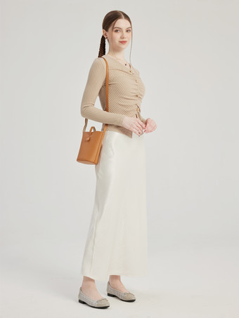 女性のためのエレガントな白いロングスカート 2025