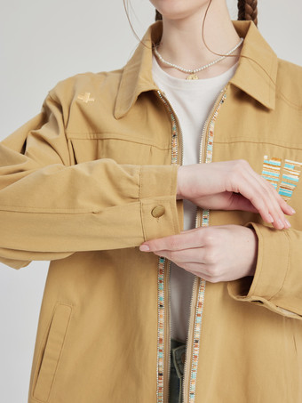 Vintage Arbeitsjacke Umlegekragen Reißverschluss Frühlingsoberbekleidung für Damen 2025