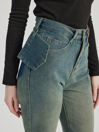 Vintage Straight Jeans Lässige verkürzte Hose für Damen 2025