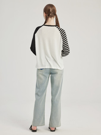 Hellblaue gerade Jeans Freizeithose für Damen 2025