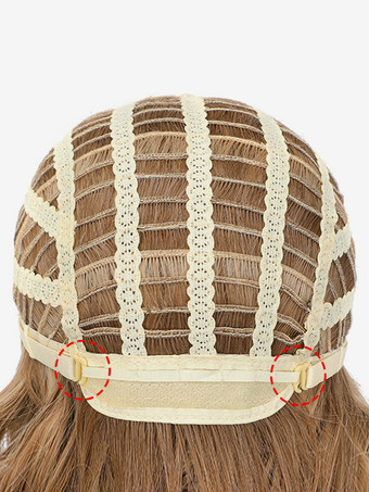 Brown Medium-length Curly Hair With Side Bangs Synthetic Fiber Wig For Women 2025