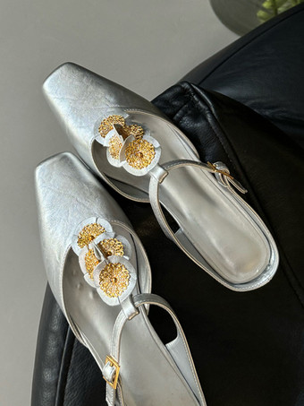 Black Women's Mules Square Toe Designed Backless Slip On Flat Shoes