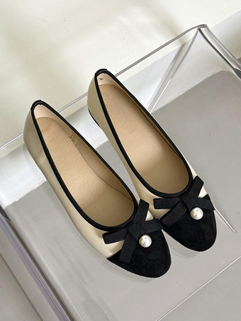 Bailarinas negras con punta redonda y lazo sin cordones para poner y quitar
