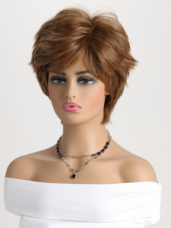 レイヤードボブウィッグショート合成ウィッグ女性用2025