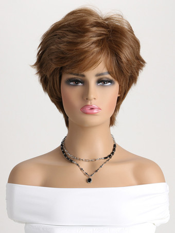 レイヤードボブウィッグショート合成ウィッグ女性用2025