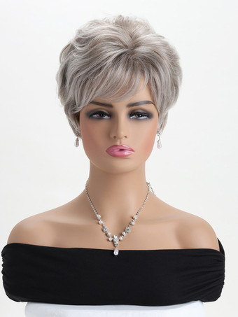 ショートカーリーヘア デイリー合成ふわふわウィッグ 女性用 2025