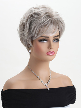 ショートカーリーヘア デイリー合成ふわふわウィッグ 女性用 2025