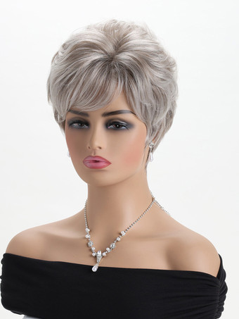 ショートカーリーヘア デイリー合成ふわふわウィッグ 女性用 2025