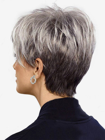 女性用 ショートストレートヘア デイリー合成ウィッグ 2025