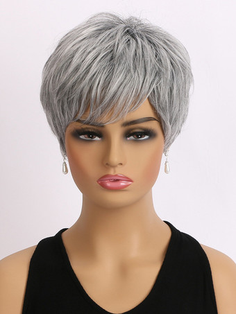 女性用 ショートストレートヘア デイリー合成ウィッグ 2025