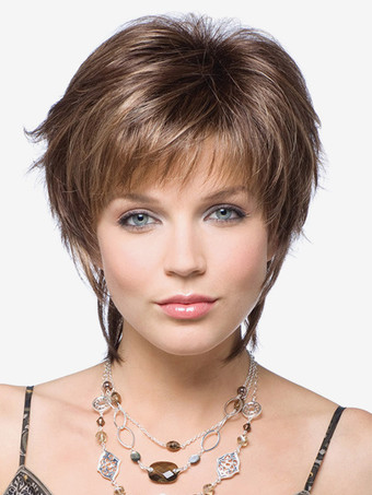 ショートボブウィッグ 前髪付き サイドパート 合成ウィッグ 女性用 2025