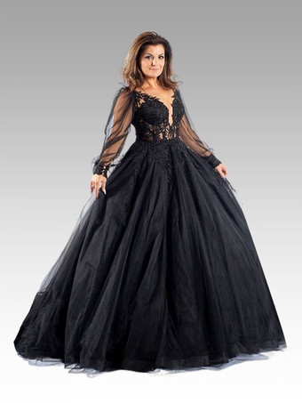Gothic Cathedral Gown  Illusion Lace  Customizable Train  DarkRomanceBride