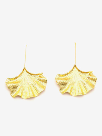 女性用イチョウ葉合金イヤリング 2025