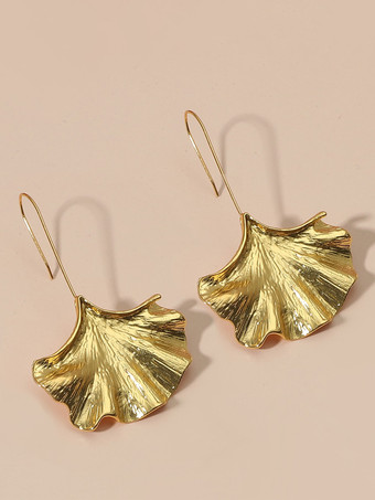 女性用イチョウ葉合金イヤリング 2025