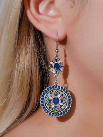 ブルー デイジー ボヘミアン イヤリング レディース 2025