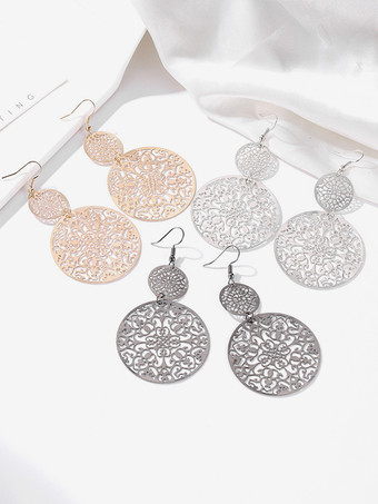 女性用ヴィンテージ中空ディスクイヤリング 2025