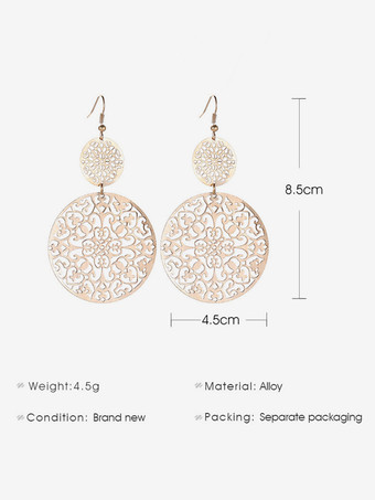 女性用ヴィンテージ中空ディスクイヤリング 2025