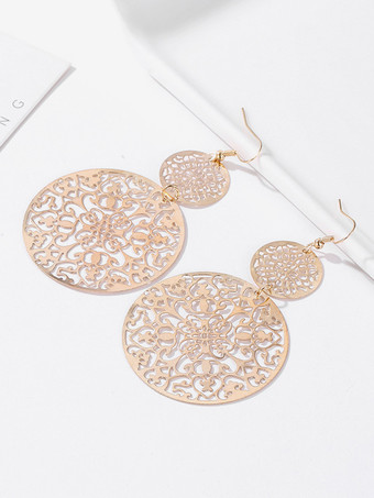 女性用ヴィンテージ中空ディスクイヤリング 2025