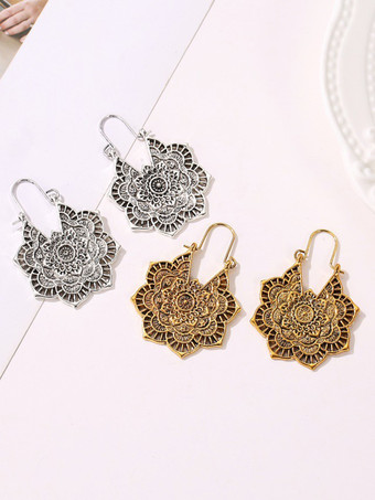 女性用中空花ボヘミアンイヤリング 2025