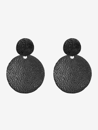 ブラック 女性用メタルディスクイヤリング 2025