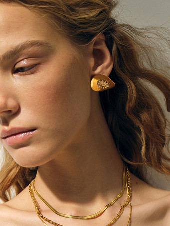 デイジー ステンレススチール ディスク イヤリング レディース 2026