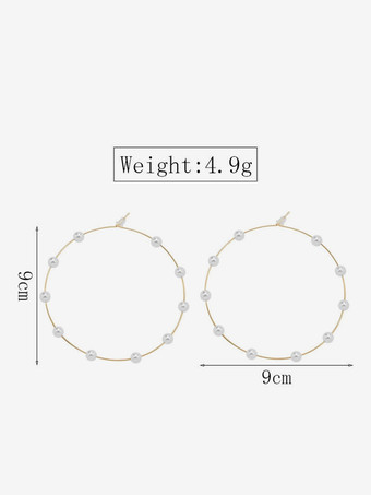 女性のための誇張されたパールフープイヤリング 2025