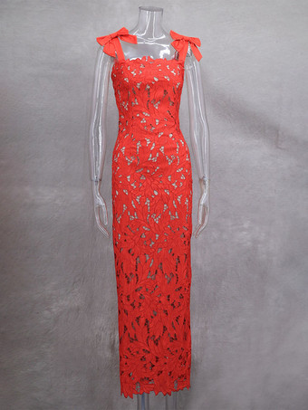 リボンストラップ付きボディコンロングドレス 夏用ロングパーティードレス レディース 2025