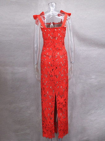 リボンストラップ付きボディコンロングドレス 夏用ロングパーティードレス レディース 2025