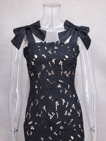 リボンストラップ付きボディコンロングドレス 夏用ロングパーティードレス レディース 2025