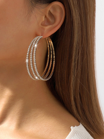 ゴールド 女性のためのレイヤードフープイヤリング 2025