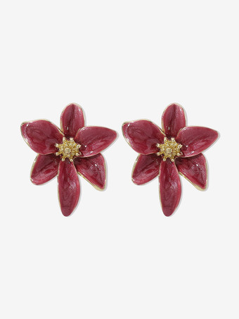 BordeauxBoucles d'oreilles vintage en émail coloré pour femmes 2025