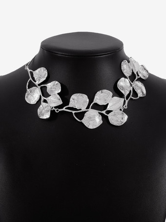 シルバー 女性のための葉っぱ型ネックレス 2025