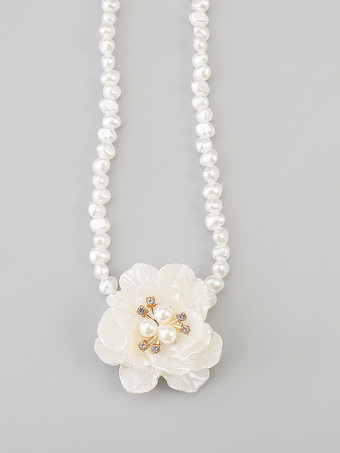 女性用カメリアとパールのチョーカーネックレス 2025