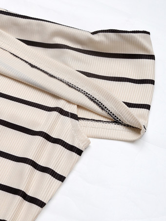 3Dフラワー付きストライプブラウス オフショルダー サマートップス レディース 2025