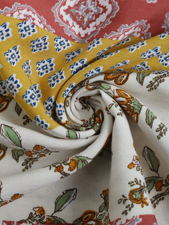 花柄プリントジャンプスーツ Vネック 半袖 ワイドレッグ 夏服 レディース 2025