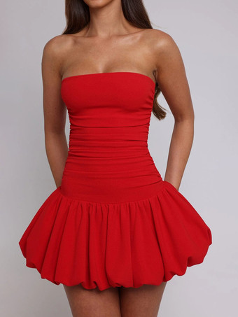 セクシーなチューブドレス、バブルヘムボディコンミニドレス、女性用 2025