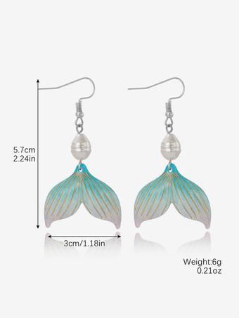 スカイブルー フィッシュテール ボヘミアン イヤリング レディース 2025