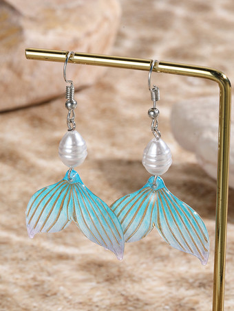 スカイブルー フィッシュテール ボヘミアン イヤリング レディース 2025