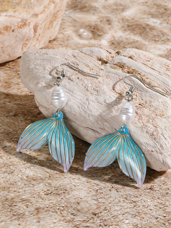 スカイブルー フィッシュテール ボヘミアン イヤリング レディース 2025