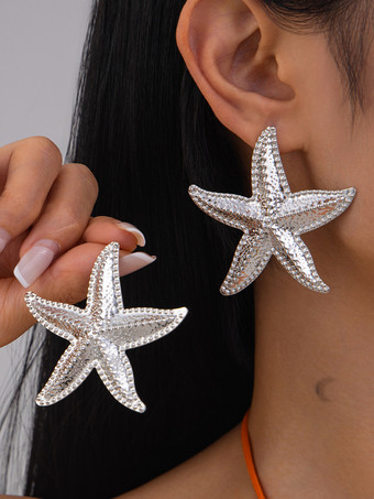 シルバー 女性のためのヒトデホリデースタイルイヤリング 2025