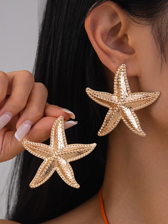 ゴールド 女性のためのヒトデホリデースタイルイヤリング 2025