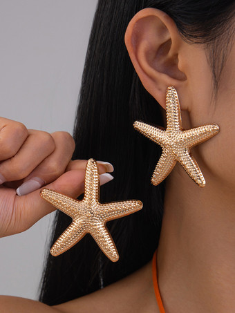 ゴールド ヒトデ型オーシャンスタイルイヤリング女性用 2025