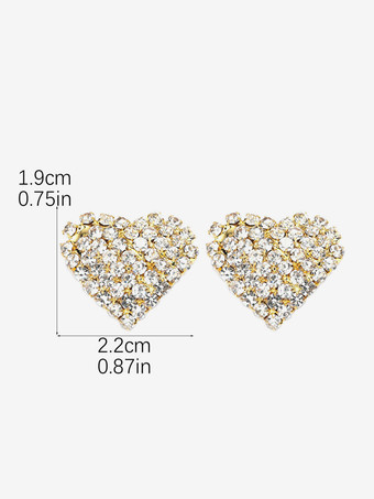 女性のためのハート型ラインストーンイヤリング 2025