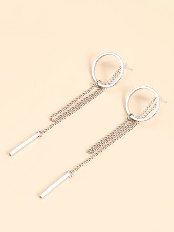 幾何学模様の中空ラウンドロングタッセルイヤリング（女性用）2025