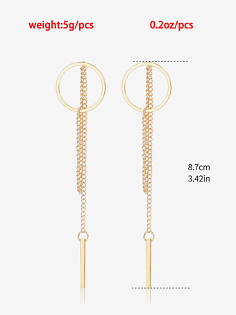 幾何学模様の中空ラウンドロングタッセルイヤリング（女性用）2025