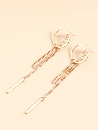 幾何学模様の中空ラウンドロングタッセルイヤリング（女性用）2025